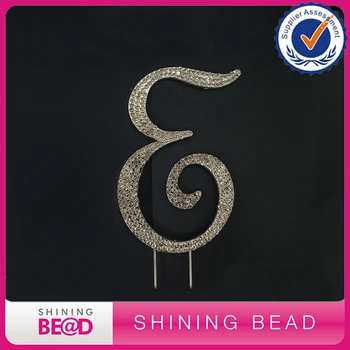 

Free Shipping Letter E Silver Rhinestone Crystal Cake Topper Silver Letters, Wedding, Birthday, Anniversary
