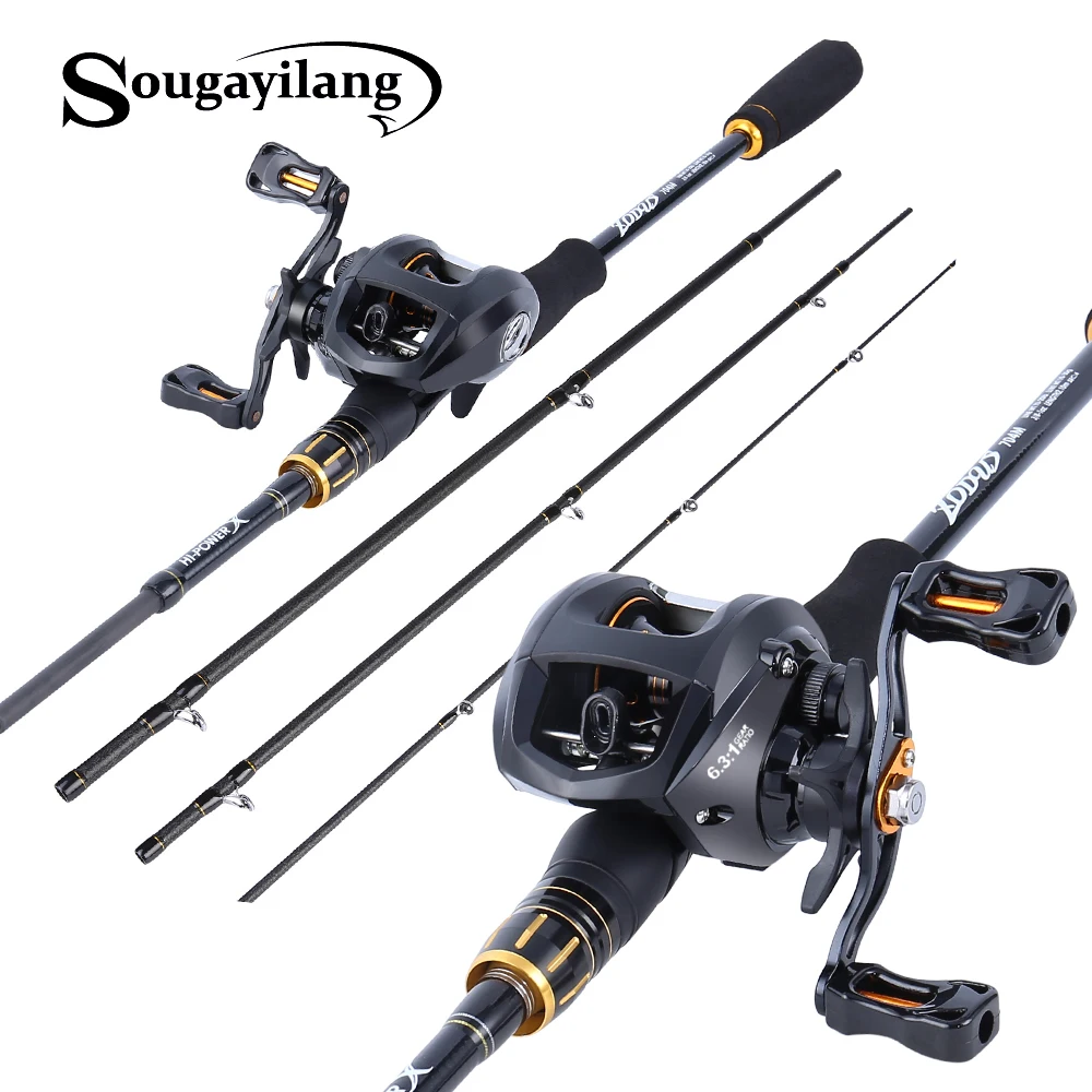 Sougayilang 2.1m Fishing Pole and Baitcasting Reel Combo Carbon 4