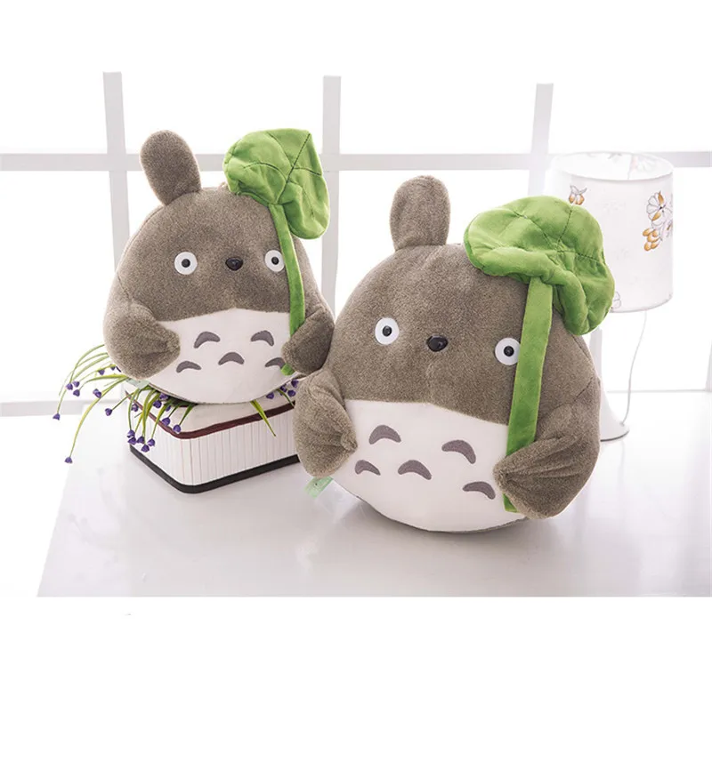 25cm TV Movie Character  Lovely Plush Toy My Neighbor Totoro Plush Toy Cute Soft Doll Totoro with Lotus Leaf Kids Toys Cat Gift11