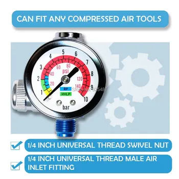 

5 Pcs 1/4" LEMATEC Air Flow Control Regulator Valve For Spray Gun Paint Gun Pneumatic Tools Taiwan Made Air Accessory