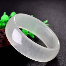 Чистый натуральный Ice белого нефрита браслет