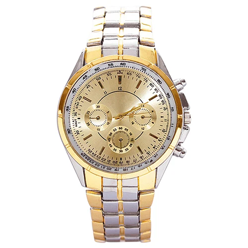 

2016 Hot Sales Men's 3 Sub-Dials Round Case Alloy Band Alloy Quartz Business Casual Wrist Watch