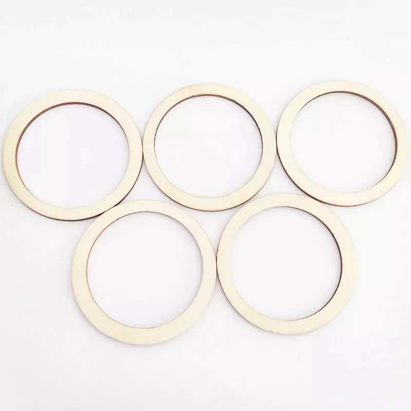Лазерные вырезанные формы необработанные пустые круглые деревянные кольца круглые