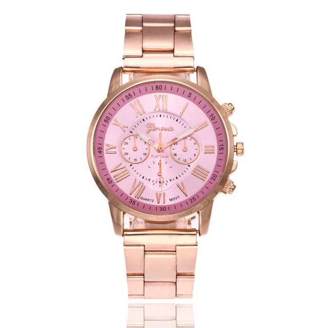 

New Brand Hot Sale Multicolor Rose Gold Watch women luxury Stainless Steel Watches fashion Quartz three eyes Ladies WristWatch