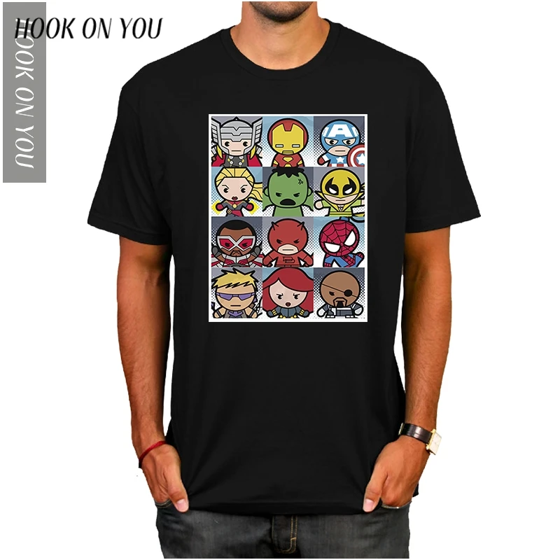 

2018 Fashion Marvel t shirt men summer new The Avengers Superhero 100% cotton high quality raglan t-shirt Casual tshirt T-shirts