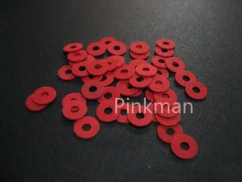 

1000 Pcs M2 2mmx6mmx0.5mm Red Insulating Fiber Washer