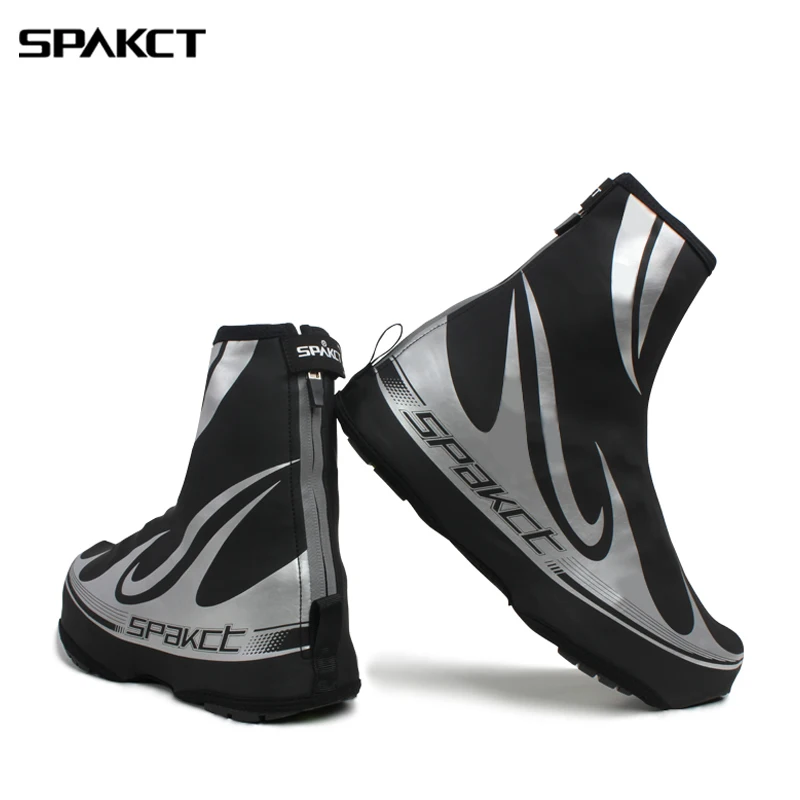 

SPAKCT Pro Reflective Thermal Windproof Waterproof PU Bicycle Wear Bike Shoe Toe Protector Warmer Boot Cover Note:Thin Fleece