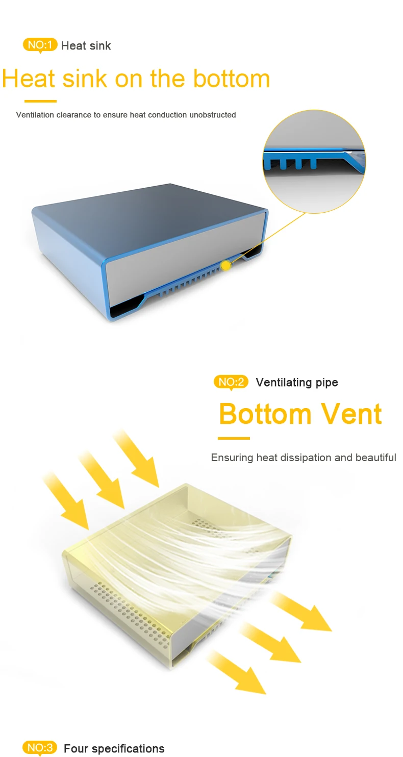 GOF-K01 120 X 46 X 170mm aluminium enclosure amplifier extruded case instrument for communication