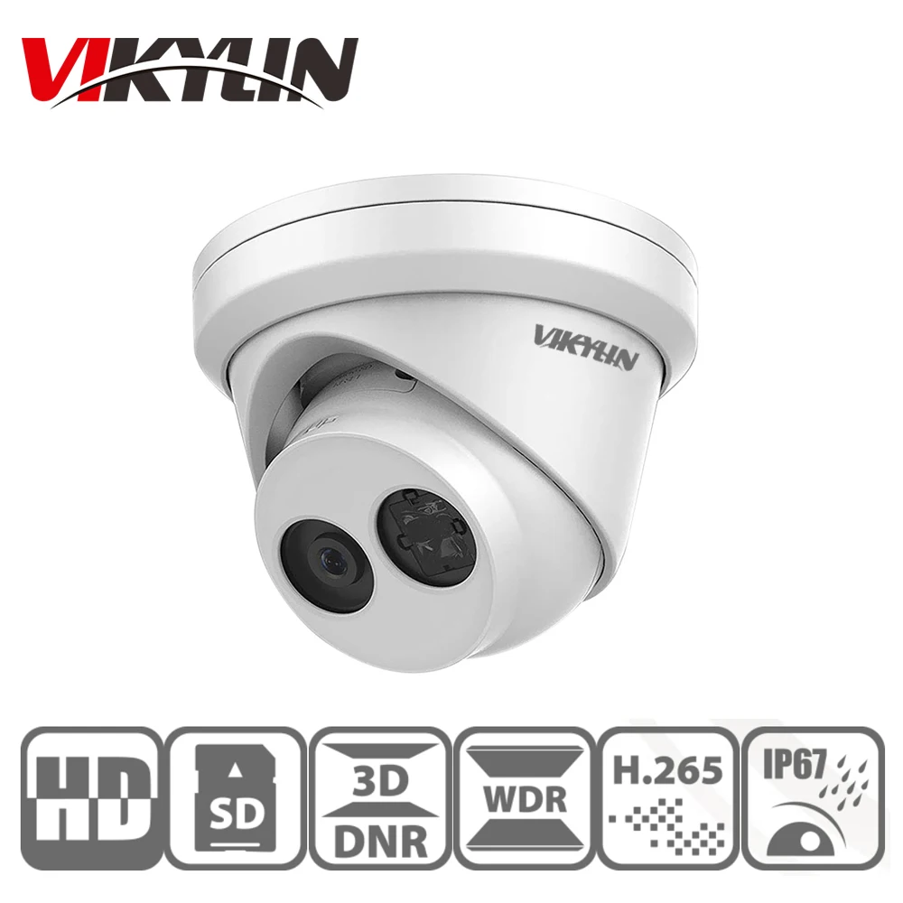

VIKYLIN 6MP IR Fixed Turret Network Camera Dome 30m Night Vision POE Network Built-in micro SD Card From DS-2CD2363G0-I