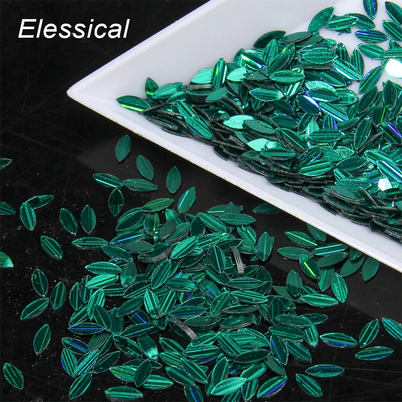 ELESSICAL 10g/bag Deep Green Ultrathin Holographic