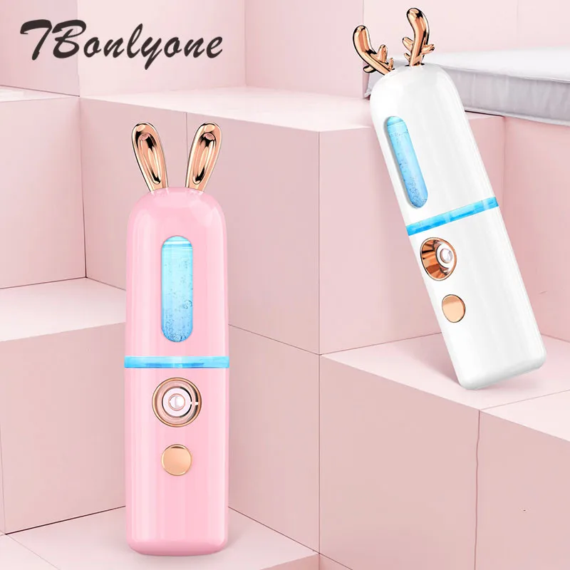 

TBonlyone 30ML Battery Power Bank Air Diffuser Humidifier Portable Facial Sprayer Bottle Hydrating Nano Facial Mister Steamer