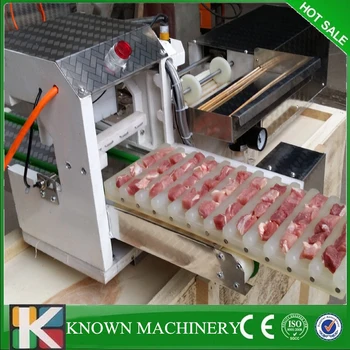 

Factory price beef, mutton, chicken, chicken heart manual doner kebab meat skewer maker meat string machine
