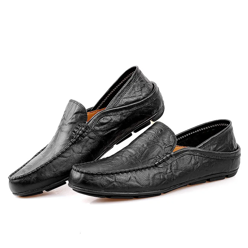 Стильные мужские туфли из мягкой натуральной кожи на плоской подошве сезон