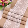 high quality 30cm*275cm Vintage White Christmas Lace Jute Table Runner Hessian Burlap Party Supplies Wedding Decoration AA8208 ► Photo 2/6