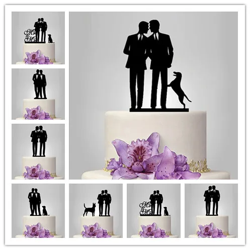 

guy style wedding cake topper mr & mr cake topper wedding decoration cake accessory with free shipping