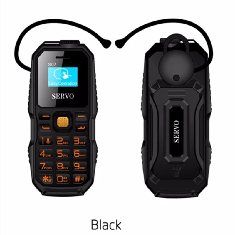 Сервопривод S07 супер мини мобильный телефон 0,6" крошечный Экран набиратель номера через Bluetooth наушники маленький Dual SIM карты мобильного телефона PK BM50 BM70 KK1 - Цвет: Black