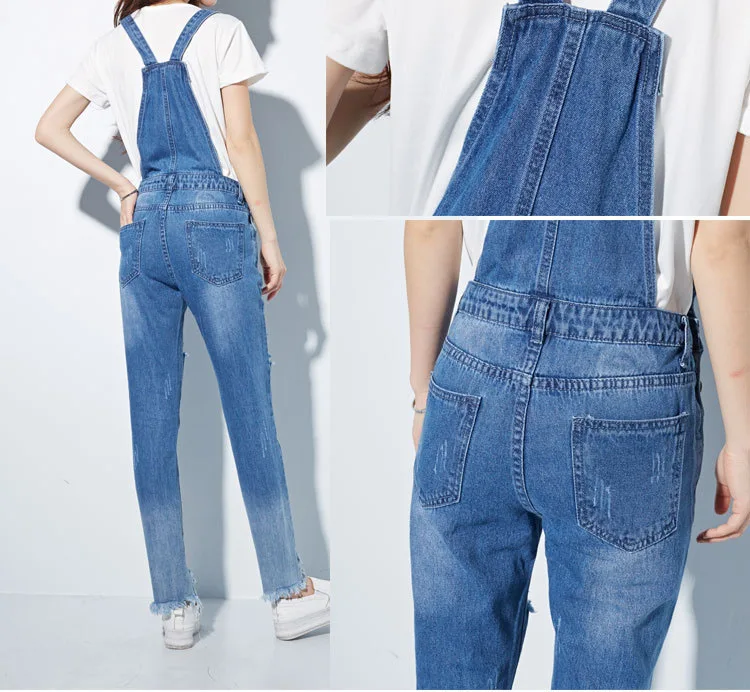 Women's new 2017 summer fashion large size female straight strap walnut cowboy straps pants high waist Korean version of the strap pants (6)
