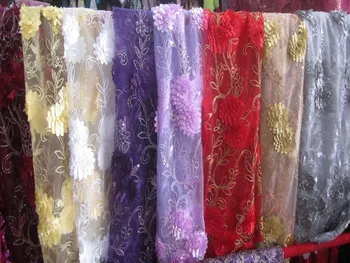 

Beautiful 3D Guipure Lace with Flower, Embroidered Lace Tull Border Fabrics,