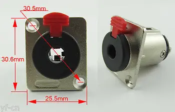 

4 pcs 3 Pole 6.35mm 1/4" Female Jack Panel Chassis Lock Socket Audio Connector