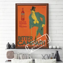 Cartel Vintage de bebidas alcohólicas, vino, cerveza, David amarga campari, pinturas clásicas en lienzo, pósteres de pared, pegatinas para decoración del hogar, regalo