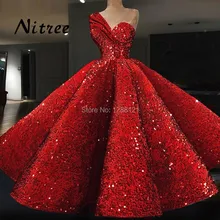 

Turkish Red Evening Dresses Dubai Arabic Aibye Prom Gowns 2018 Galajurk Kaftans Bling Sequins Formal Party Abendkleider Dress