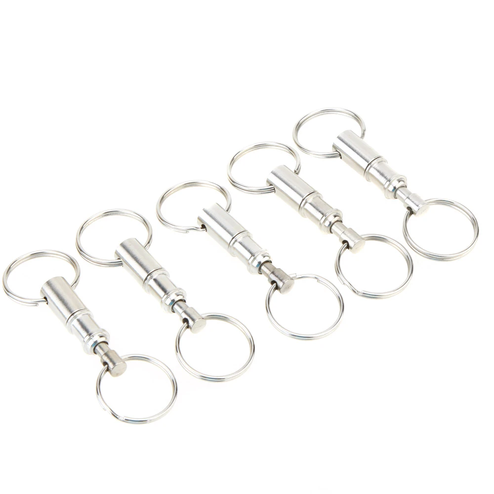 5Pcs Premium Quick Release Pull-Apart Removable Handy Detachable Outdoor Travel Keychain Accessory Two Split Ring Kit bleiou 