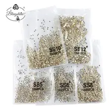 SS3-SS8 1440 pièces Super paillettes Flatback multicolore Non HotFix strass pour Nail Art décoration chaussures et danse décoration(China)
