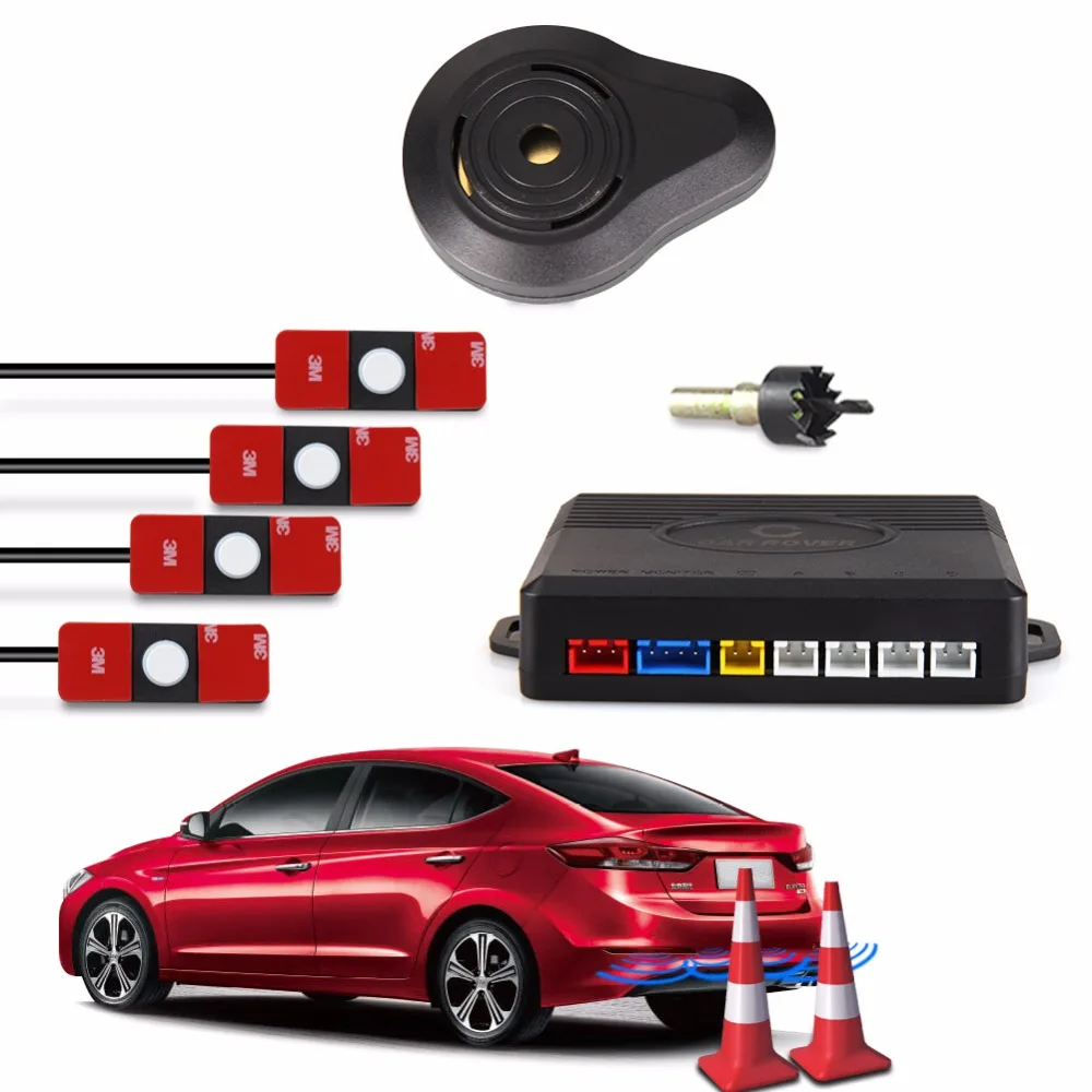 

Car Rover Flat Parking Sensors Original 13mm Parktronics 4 Disassembling Sensors Radar Sound Alert Indicator Probe System DC 12V