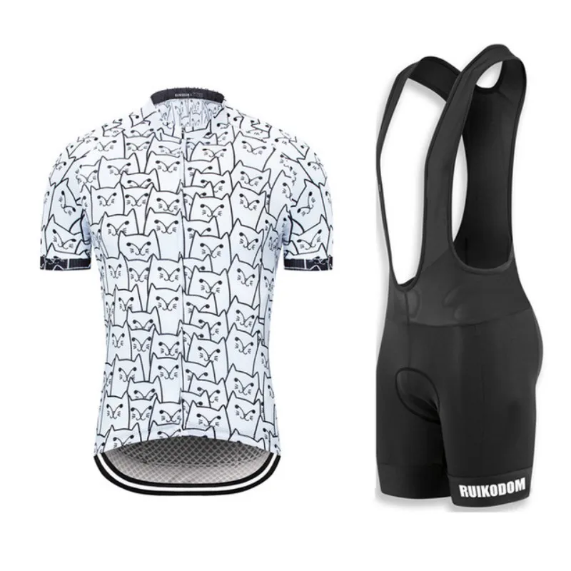 Лето RUIKODOM белый мультфильм трикотаж комплект Ropa ciclismo fast dry дышащий Велосипедный
