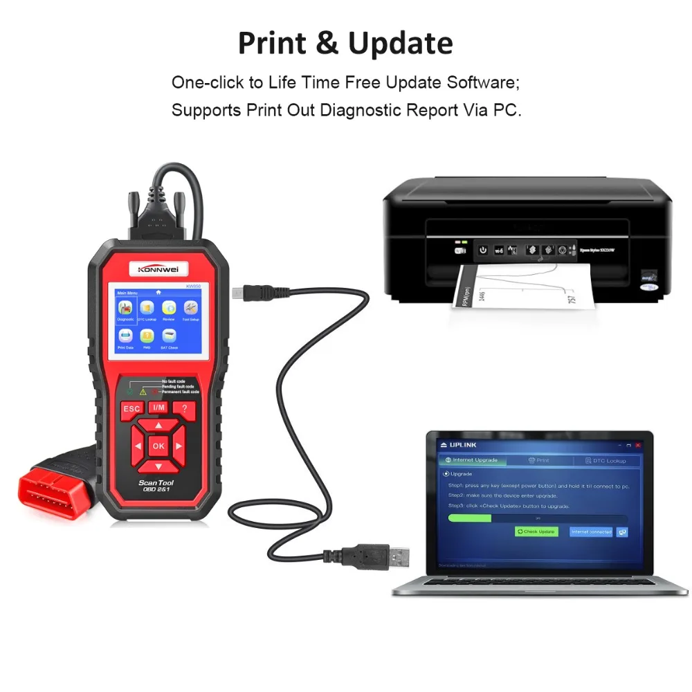 KONNWEI KW850 obd2 сканер Многоязычный Полный OBD 2 Функция Авто диагностический инструмент кВт 850 лучше, чем autel AL519 NX501 AD310