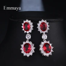 Emmaya бренд модного серебристого цвета серьги гвоздики высокого качества 3 цвета кубический циркон серьги женские свадебные украшения подарок