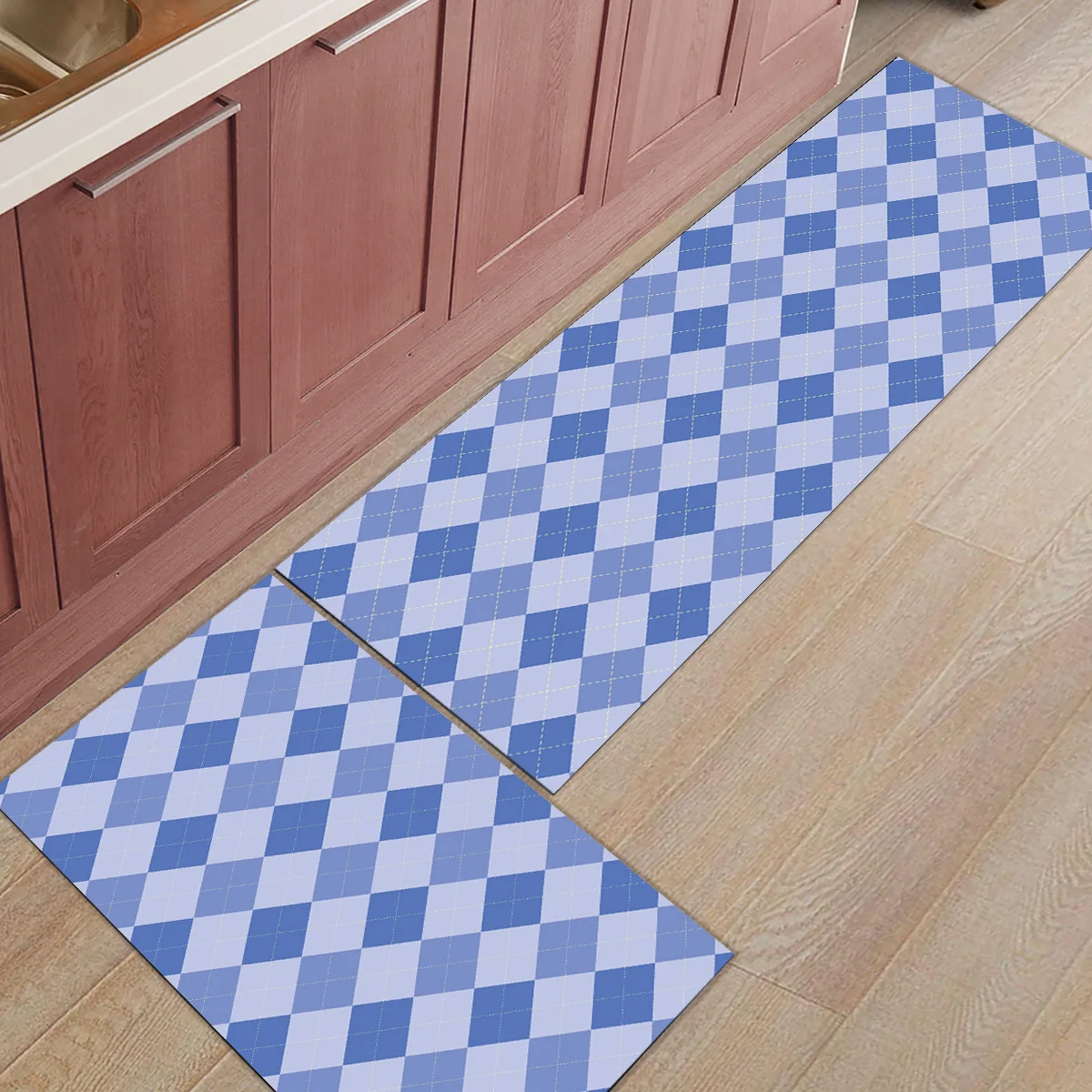 2 шт. кухонные подстилки И КОВРИКИ НАБОР современный градиент классический фиолетовый плед домашний декор Нескользящая область бегун входной коврик