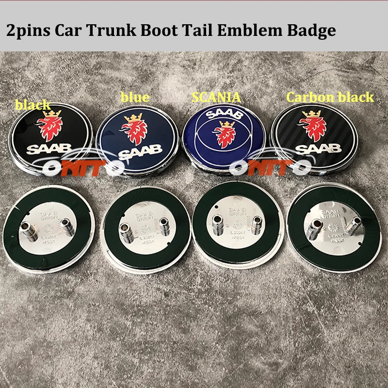2 шт./пара Автомобильная эмблема логотип значок для SAAB 9-3 9-5 93 95 BJ SCS 68 мм 2 стежков на каждые 3 штыря 68 мм авто передний капот сзади загрузки Знак автомобиля крышки