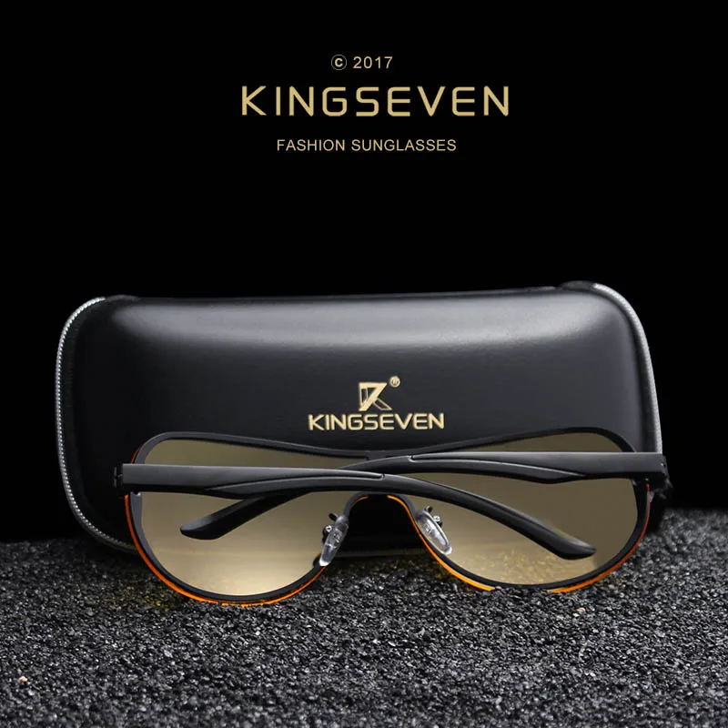 Мужские солнцезащ. Очки ночного видения KINGSEVEN черно серые солнцезащитные очки с