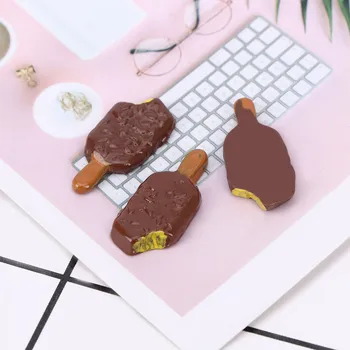 

5pcs/lot Dolls Miniature Pretend Toy Mini Ice Cream Bar Resin DIY Crunchy Ice-lolly Simulation Food For Dolls Accessories