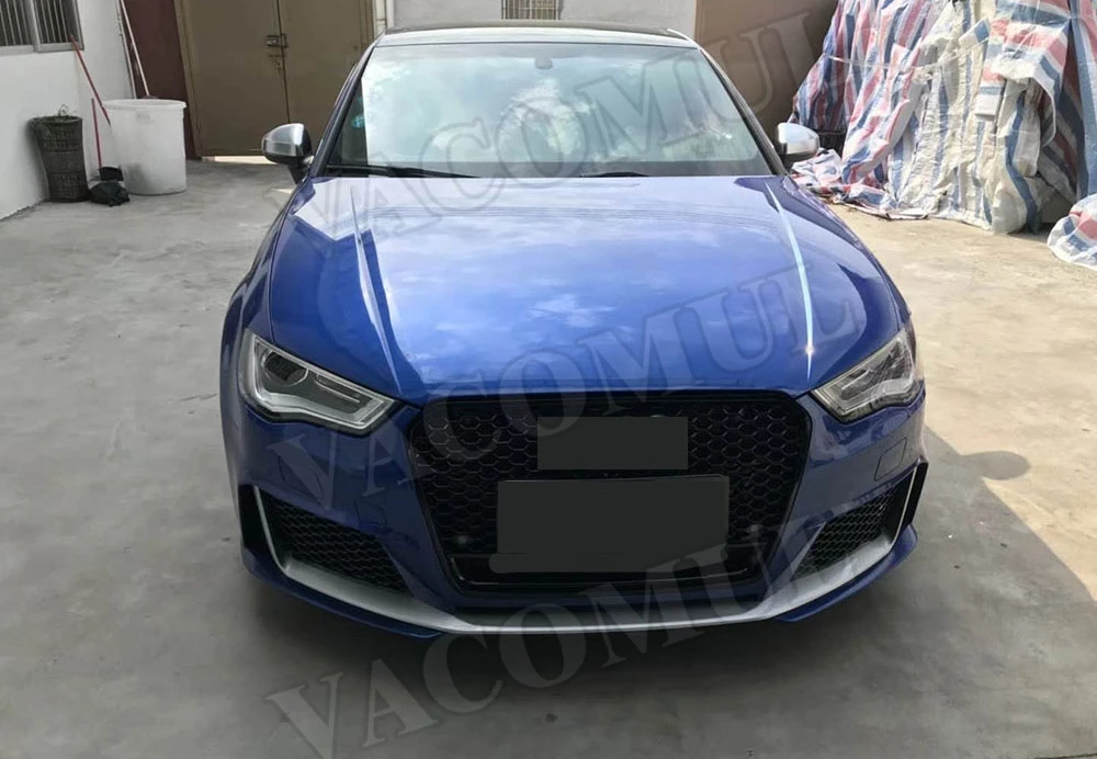 PP Material Wide Body Kit Front Lip Bumper Rear Hugger Back diffuser Spoiler for Audi A3 S3 RS3 Style