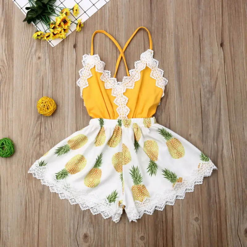 

Newborn Baby Girl Summer Clothes Lace Flower Romper Bodysuit Jumpsuit Outfits