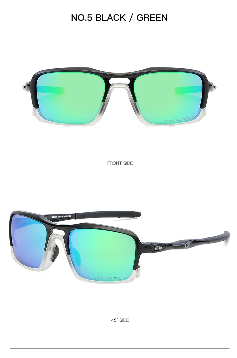 KDEAM Квадратные Солнцезащитные очки TR90 Frame Для мужчин Поляризованные спортивные очки удобные силиконовые Нескользящие UV400 5 цветов KD222