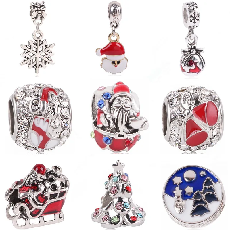 

Couqcy Boutique Gifts Preferred Santa Sleigh Snowflake Pendant Beads Series DIY Fit Pandora Bracelet Jewelry