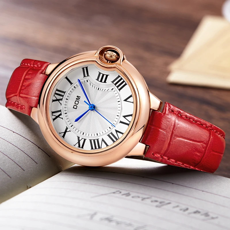 DOM Women Watches Ladies Top Luxury Brand Lether Sport Wristwatch Quartz Clock Waterproof Woman Watch 2019 4