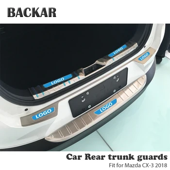 

BACKAR 1pc Auto Car Rear Trunk Bumper Stickers For Mazda CX-3 CX 3 Cx3 2018 Accessories Trunk Door Trim Anti Collision