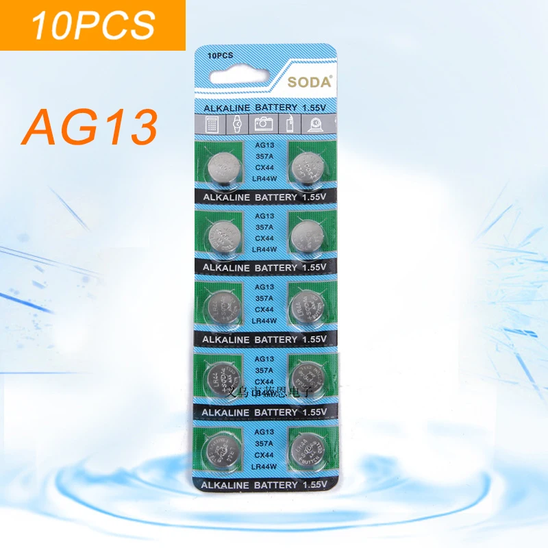 

Super preferential 10PCS/CAR alAlkaline Cell AG13 Button cell AG13 LR44 SR44SW SP76 L1154 RW82 RW42 357A for Wholesale 39