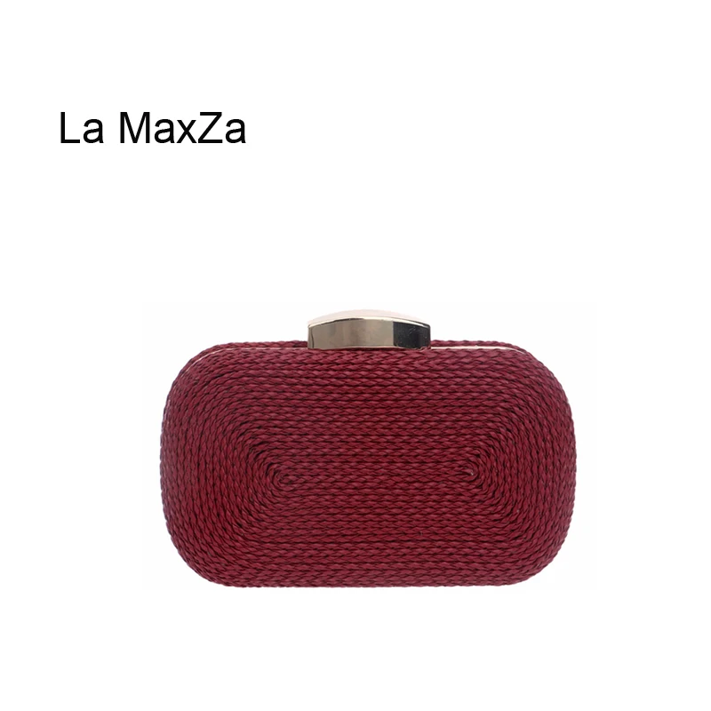 La Maxza Weave Бестселлер свадебные клатчи вечерние Модные женские маленькие сумки на