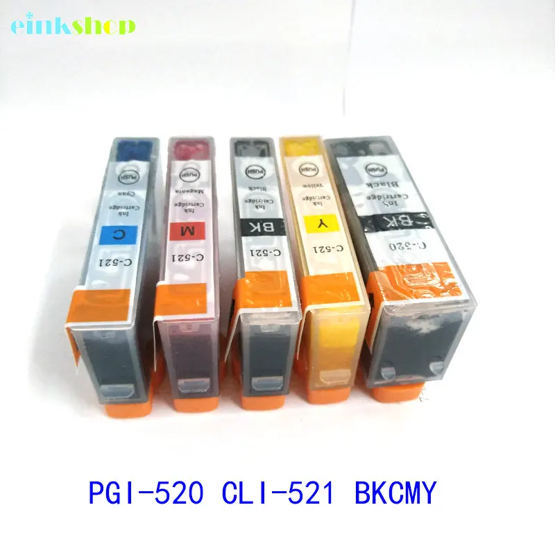 Einkshop 1 комплект PGI-520 CLI-521 чернильный картридж для принтера Canon принтерам Pixma MP540 MP550 MP560 MP620 MP630 MP640 MP980 MP990 MX860 MX870 IP3600