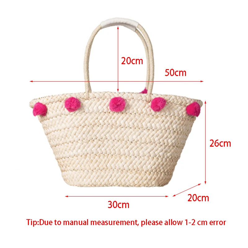 Women Handbags Straw Beach Bag Fashion Knitting Big Capacity Summer Hand Bag Luxury Designer Casual Bucket Shoulder Bags SS0287 (3)