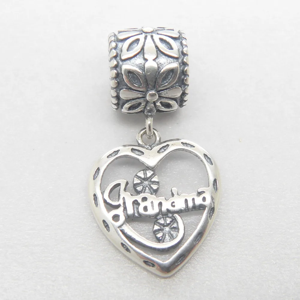 Authentic 925 sterling Silver Granddaughter love grandma Charm bead Fit