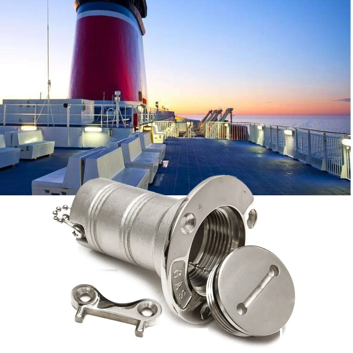 

Top Quality 1.6 inch Boat Marine Deck Fill Filler Keyless Cap Gas Fuel Tank 316 Stainless Steel Rowing Boats Accessories Marine