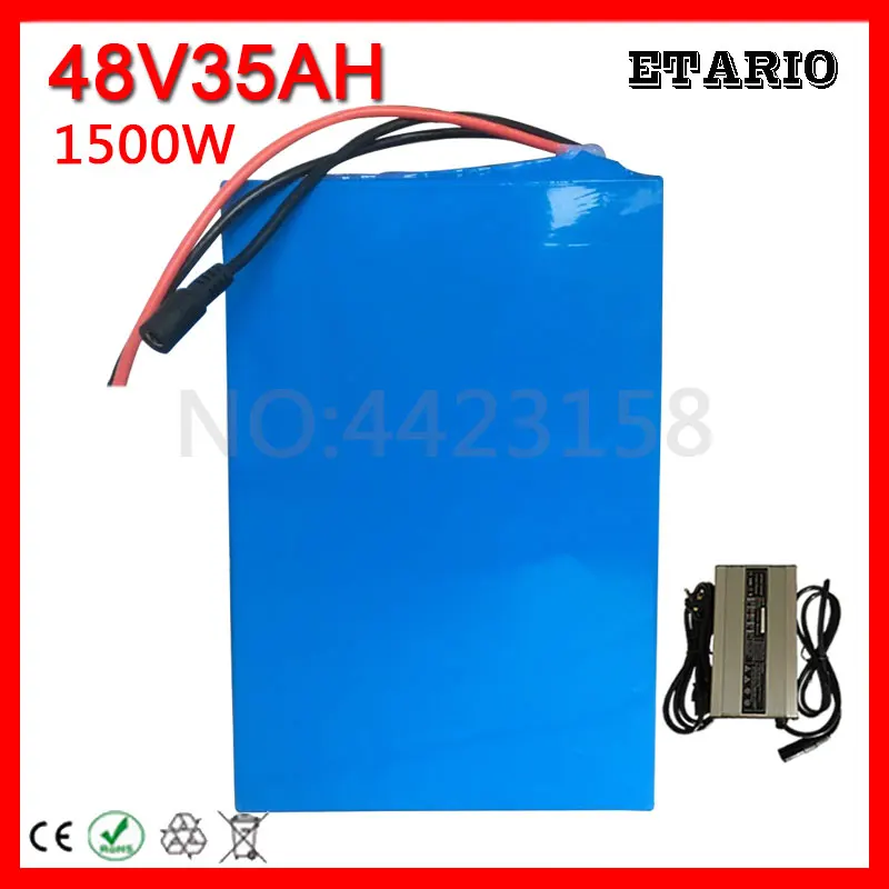 Cheap Free Customs Duty E-Bike Battery 48V 35AH High Power 1500W Lithium Battery Pack for 48V Electric Bike with 54.6V Charger 30A BMS 1