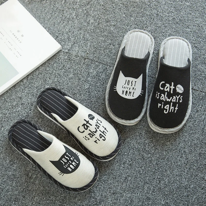 

posee Lovely Cute Cat Winter Warm Women Home Slippers For Indoor Bedroom Soft Plush Bottom Slipper Cotton Warm Shoes House
