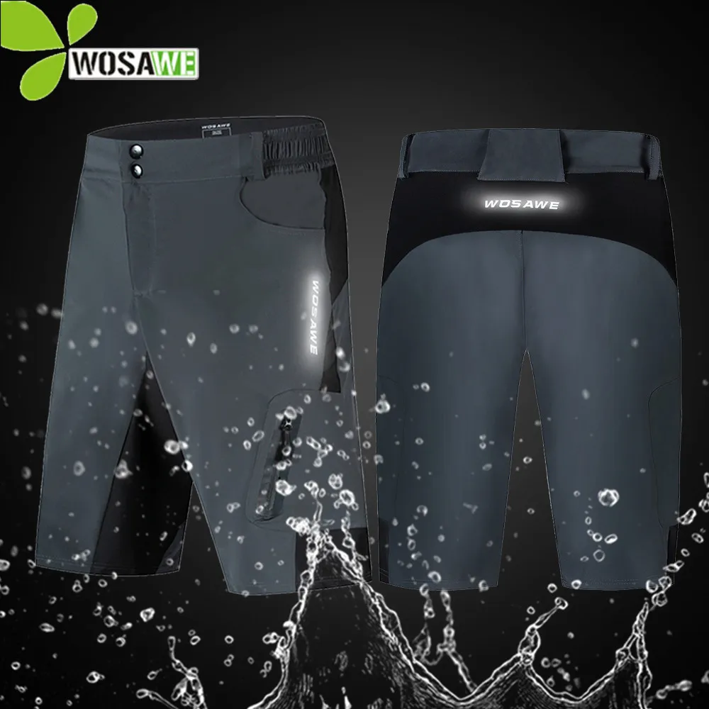 

WOSAWE Men Loose Fit Knee Cycling Shorts Underwear Motorcycle Bicycle Breathable Water Resistance Downhill MTB Bike Short